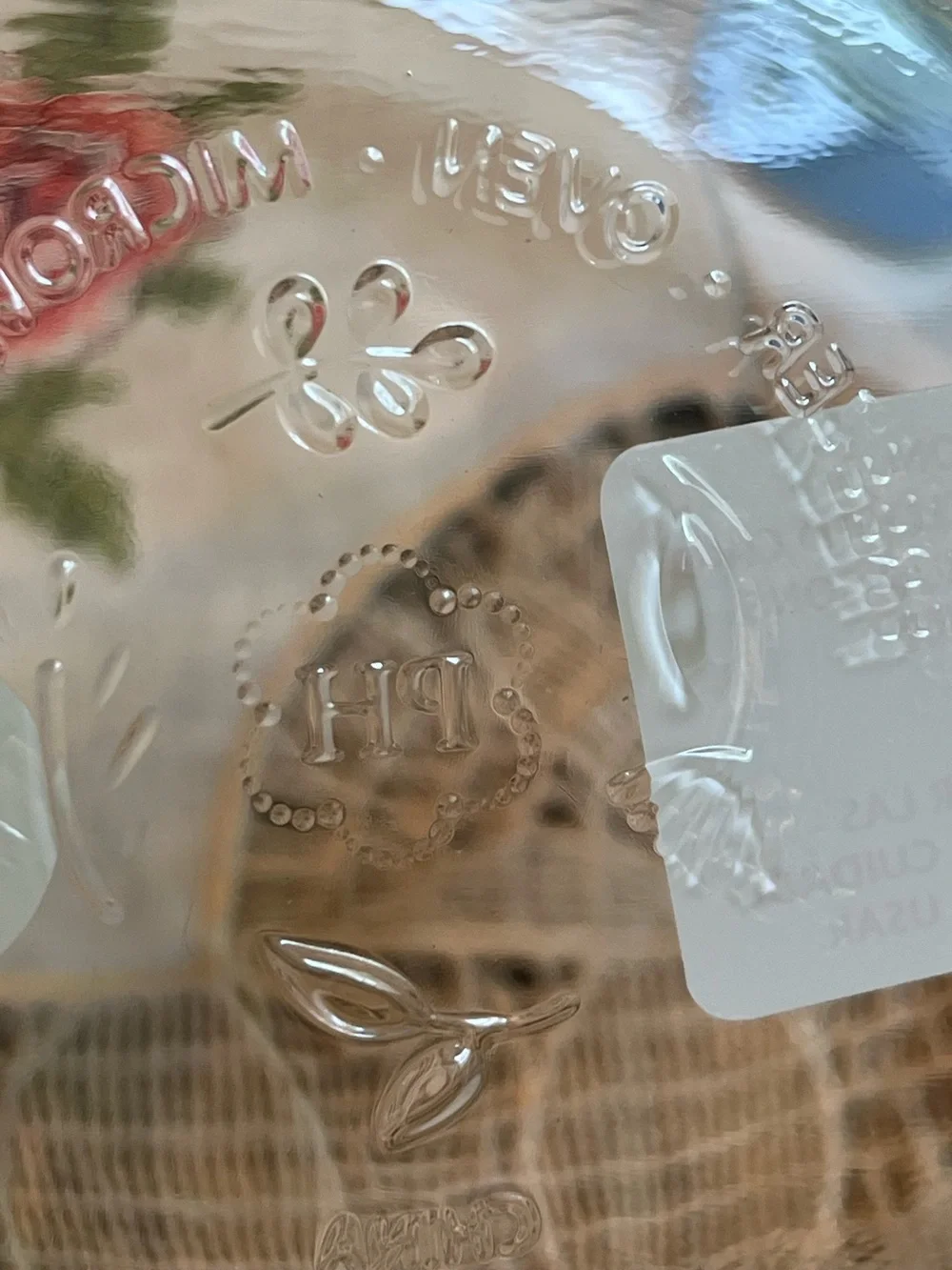 Princess House Clear Glass Bowl with Blue Lid